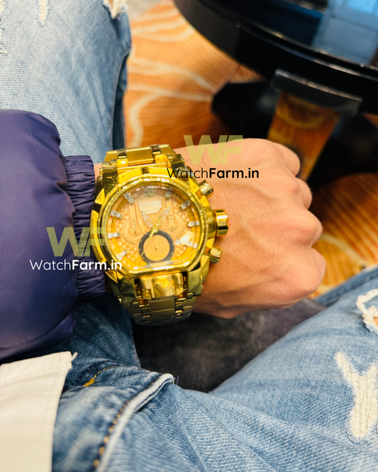 Gold D Swiss Watch (HEAVY QUALITY))