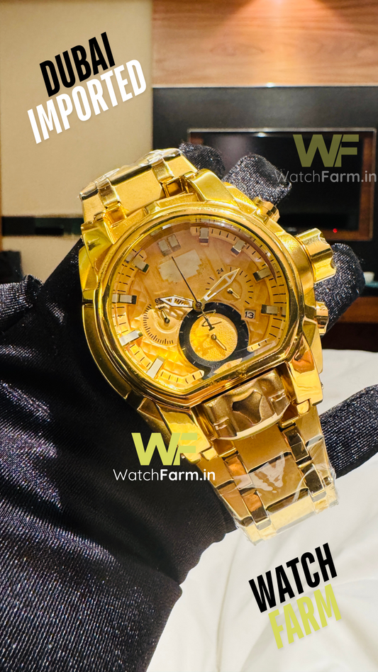 Gold D Swiss Watch (HEAVY QUALITY))