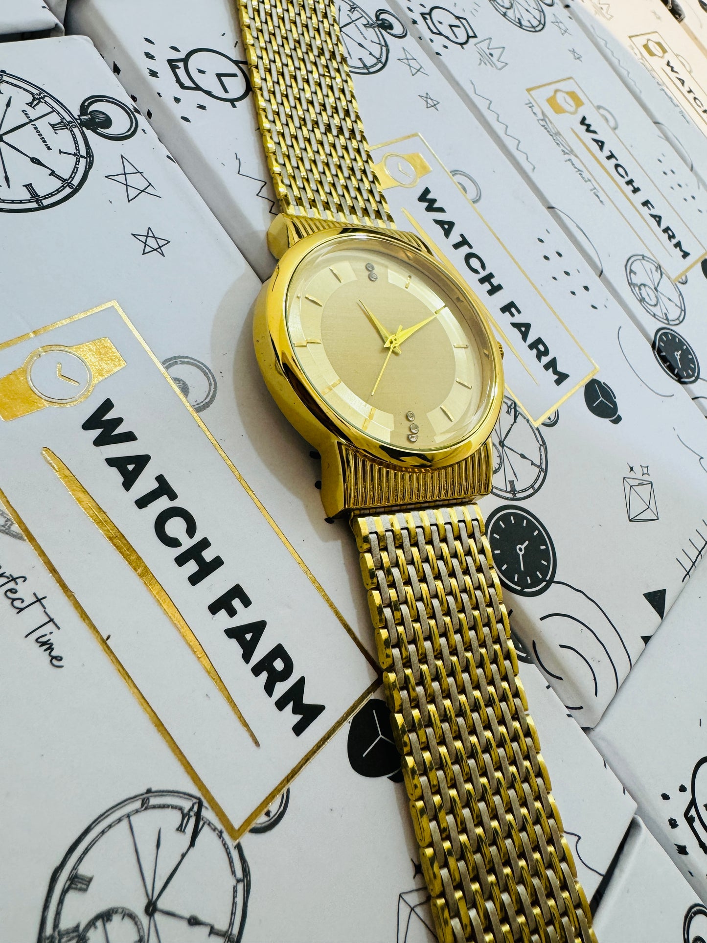 Gold Sleek Watch 18Kt Gold Plated