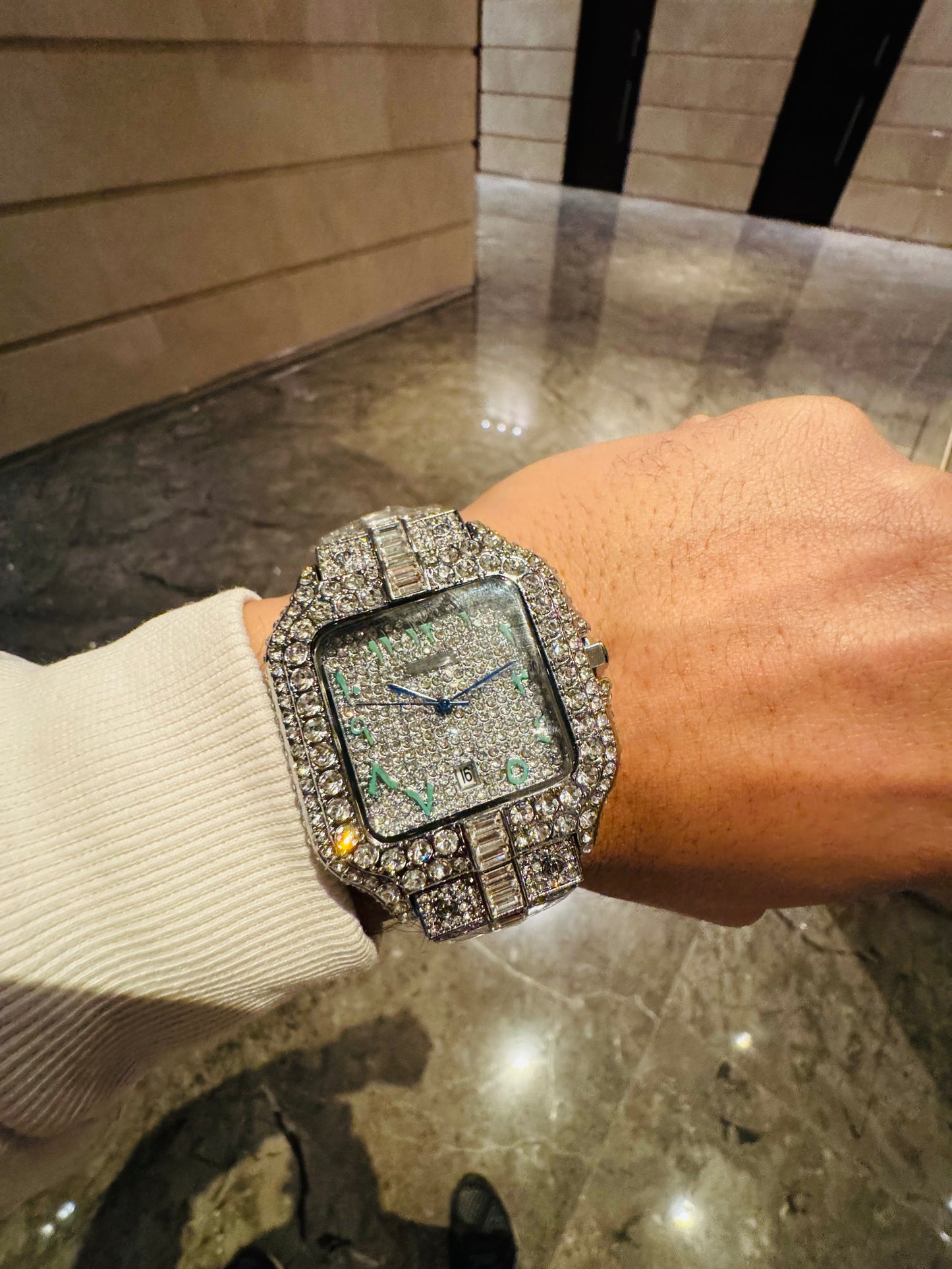 Hand Crafted Ultra Luxury Silver  Diamond Watch