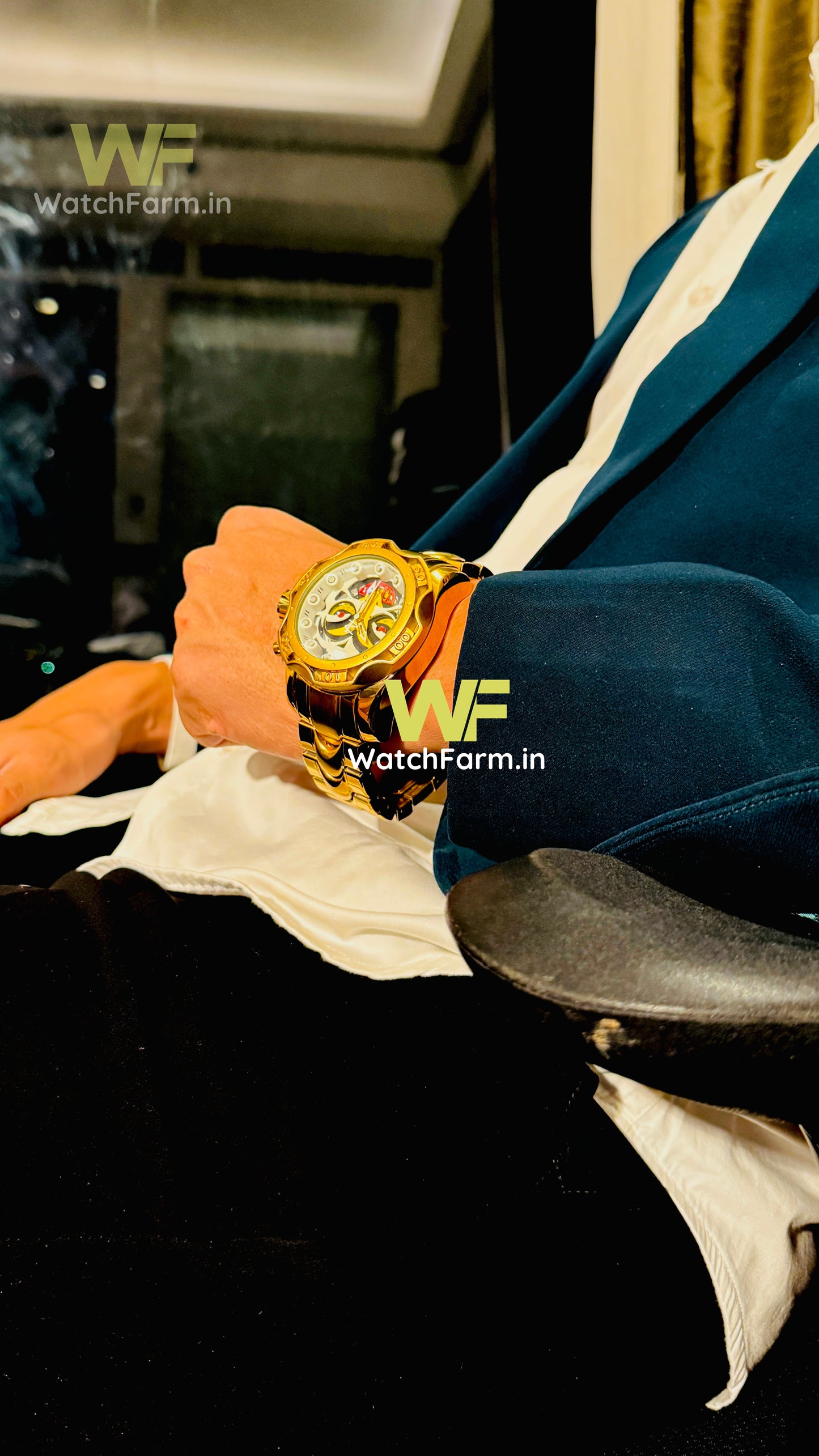 Watch Farm Reserve Venom Gold Plated  52mm Swiss Mvt Watch