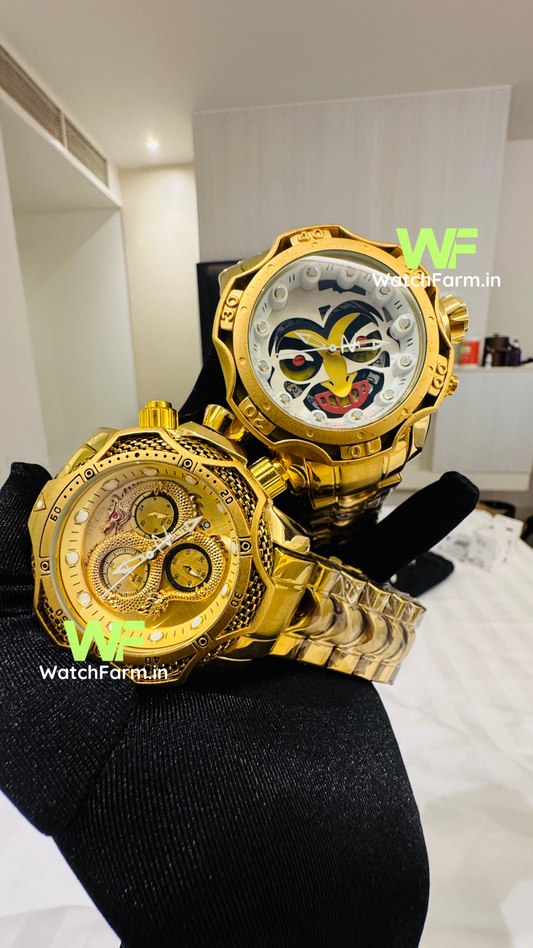 Dragon Gold Watch Combo-Pack of 2