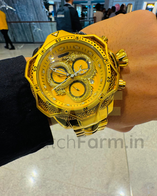 DRAGON GOLD WATCH (HEAVY QUALITY DUBAI IMPORTED (NEW ARRIVAL)