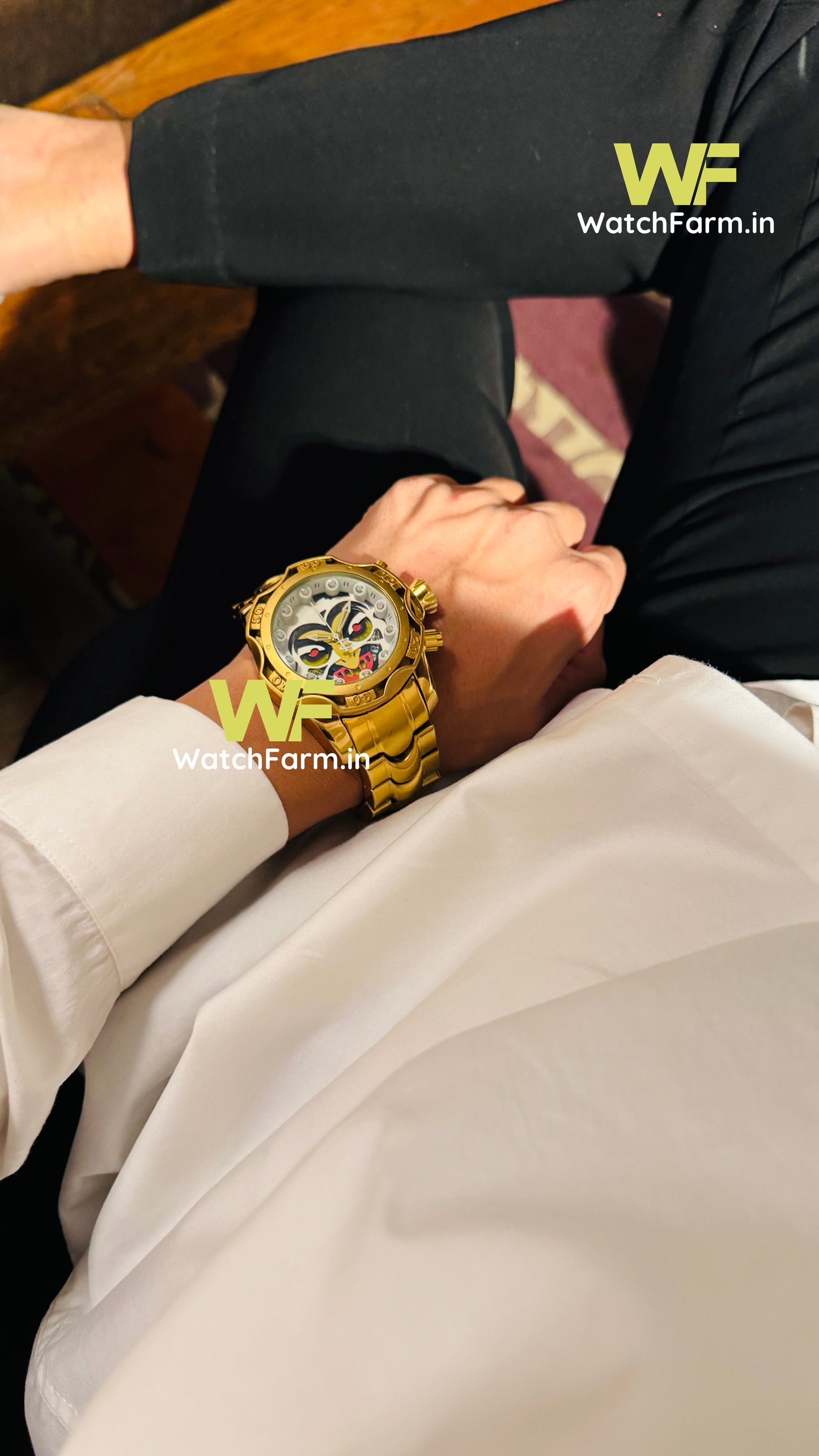 Watch Farm Reserve Venom Gold Plated  52mm Swiss Mvt Watch