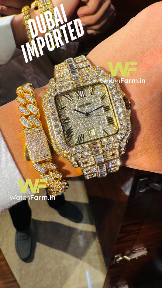 Watch Farm Gold Dubai Imported Combo (Watch+Bracelet)